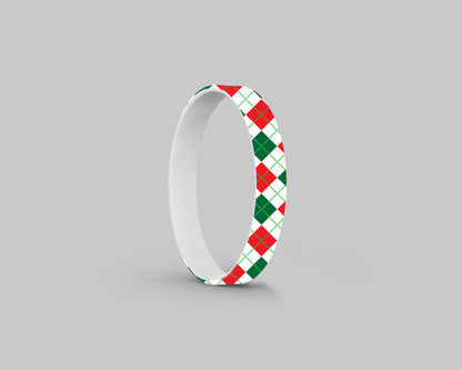 Holiday Argyle Silicone Bracelet Stacks Two Colors Available