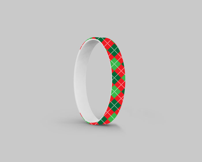 Holiday Argyle Silicone Bracelet Stacks Two Colors Available