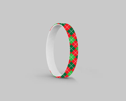 Holiday Argyle Silicone Bracelet Stacks Two Colors Available