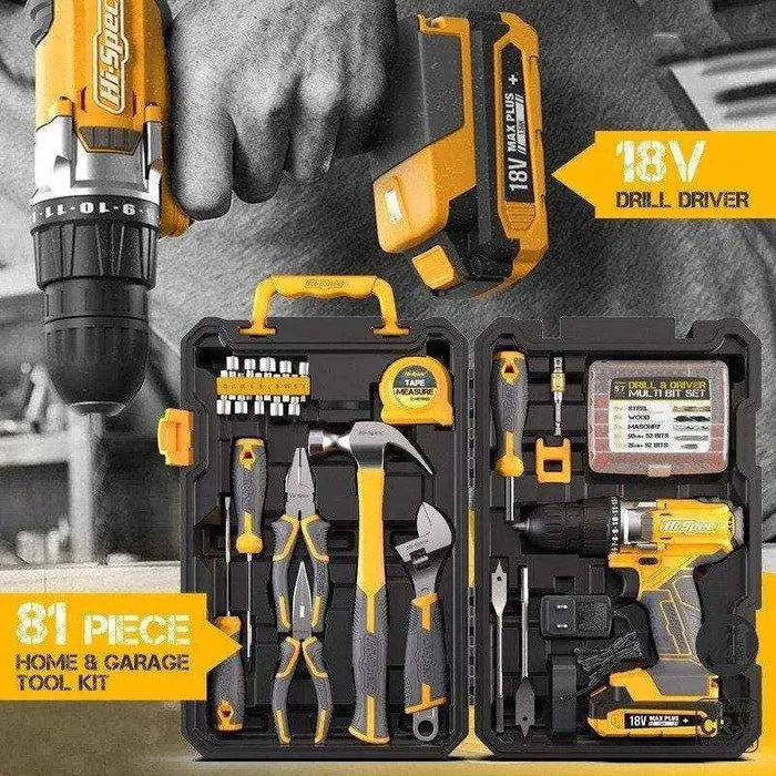 Home Repair Tool Set - 82 Pieces for Furniture Installation: Durable Chrome - Vanadium Steel Kit - DiyCraftsProject