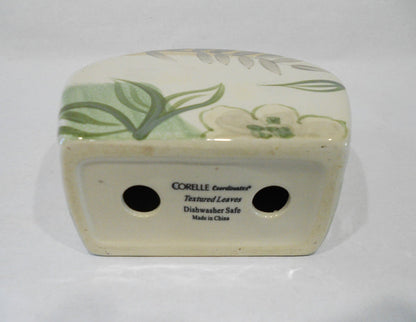 ❤️ HTF Corelle Coordinates TEXTURED LEAVES Tabletop Napkin Holder Stoneware