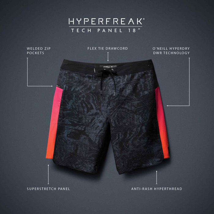 HyperFreak Tech Panel 18" Boardshort - Black