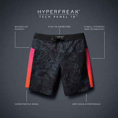 HyperFreak Tech Panel 18" Boardshort - Black