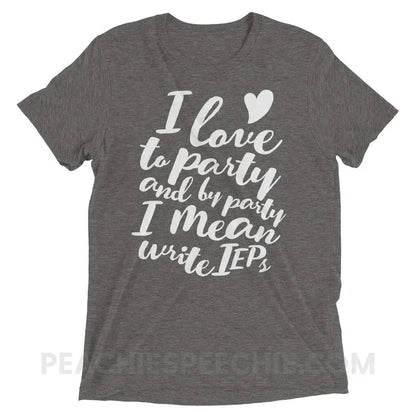 IEP Party Tri-Blend Tee - Grey Triblend / XS - T-Shirts & Tops peachiespeechie.com