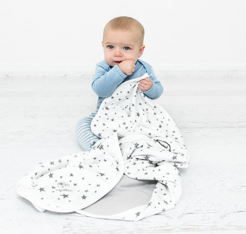 Imperfect BABY Blanket, 4 Season™ Stroller Merino Wool & Organic Cotton Blanket, 40" x 31.5", Star White