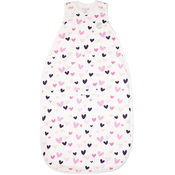 Imperfect Ecolino Adjustable Baby Sleep Bag, 100% Organic Cotton, Universal Size: 2 Months - 2 Years, Heart