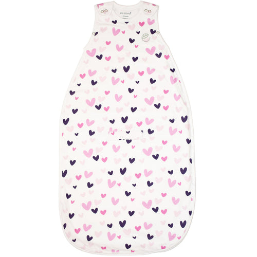 Imperfect Ecolino Adjustable Baby Sleep Bag, 100% Organic Cotton, Universal Size: 2 Months - 2 Years, Heart