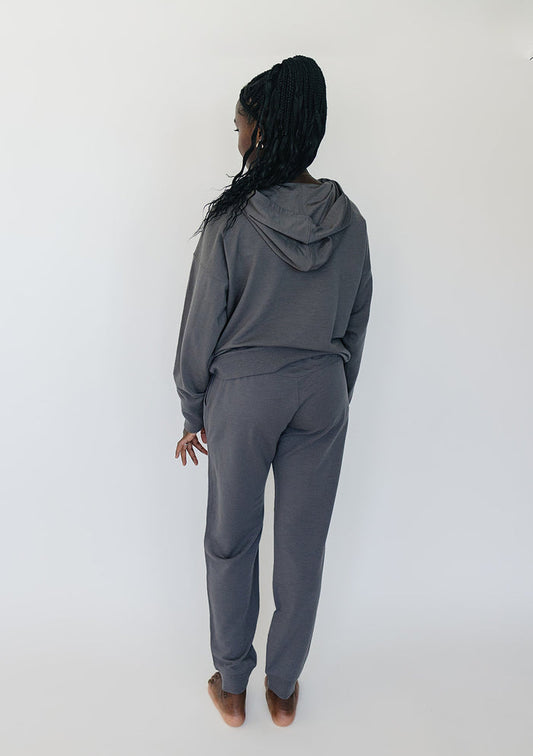 Imperfect Women's Merino Wool Jogger Pants, Storm Gray