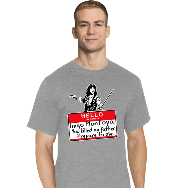 Daily_Deal_Shirts T-Shirts, Tall / Large / Sports Grey Inigo Hello