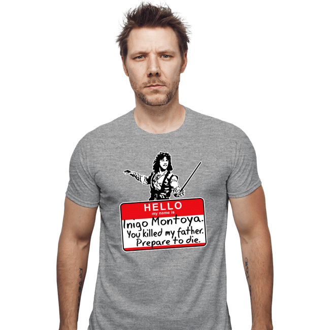 Daily_Deal_Shirts Fitted Shirts, Mens / Small / Sports Grey Inigo Hello