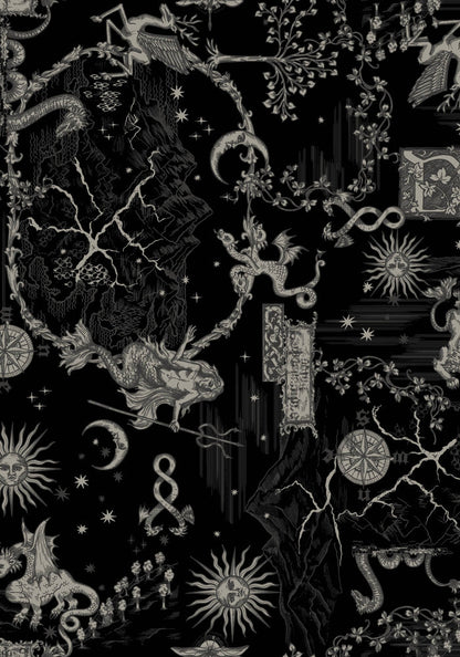 Isolde Medieval Map Mesh Midaxi Dress