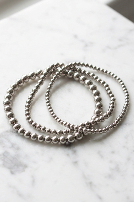 It's No Stretch 3-Piece Heavy Bracelet Set-Silver-Cute-Trendy-Shop-Womens-Boutique-Clothing-Store