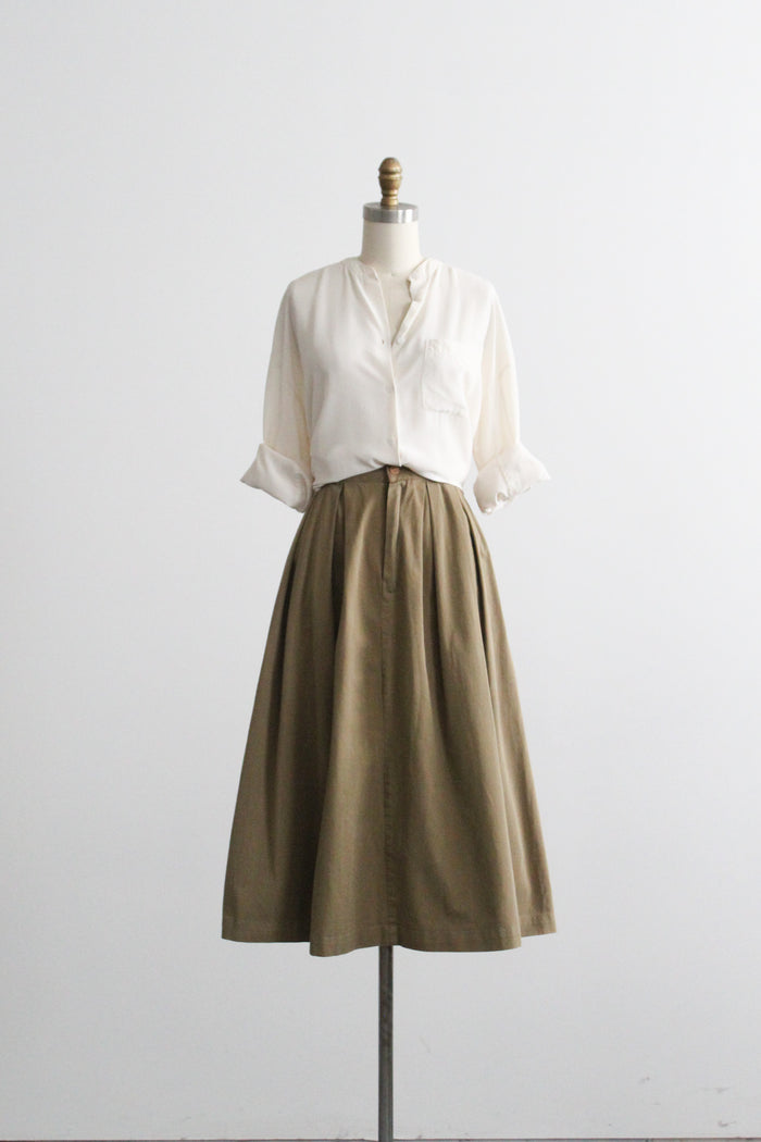 ivory silk button up tunic
