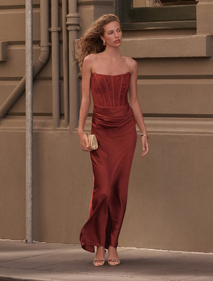 Ivy Lace Corset Drape Maxi Dress Forever New
