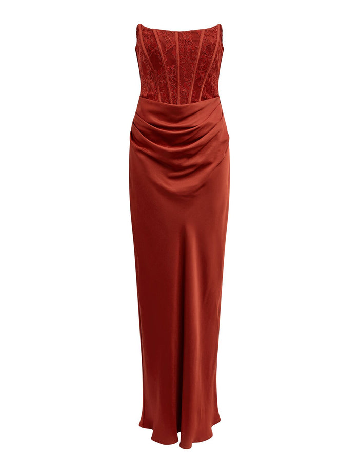 Ivy Lace Corset Drape Maxi Dress Forever New