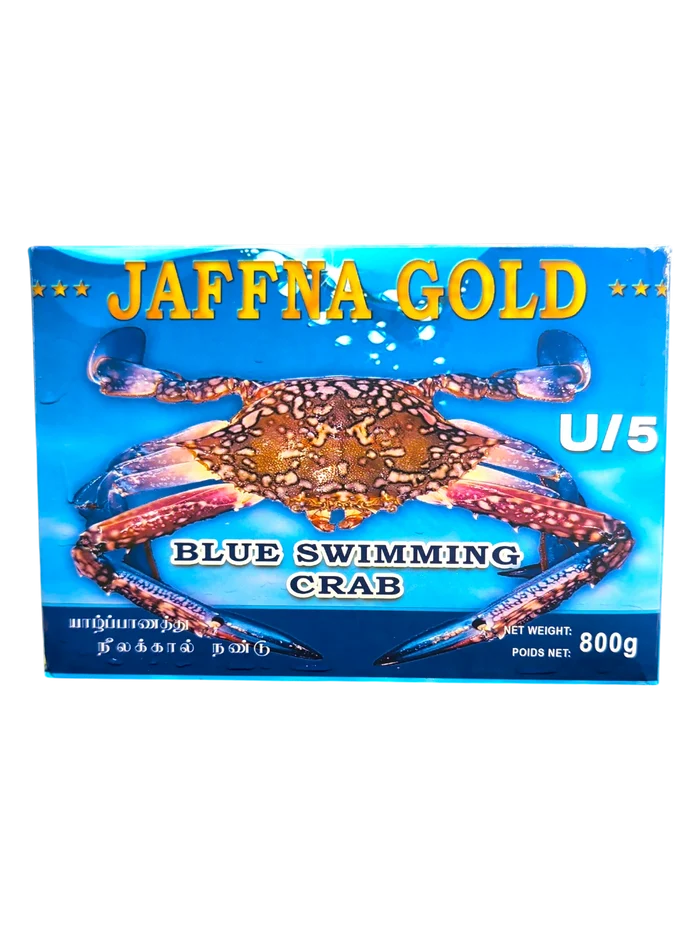 Jaffna Gold Blue Swimming Crab U/5 – 800g (1.8 lb) – Frozen ( NO Shipping)