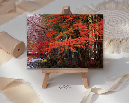 Japanese Scenery Autumn Mountain Park, Japan Landscape Custom Greeting Cards