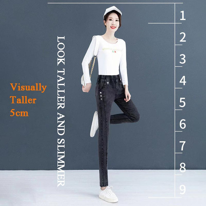 Jean skinny élastique en peluche chaude
