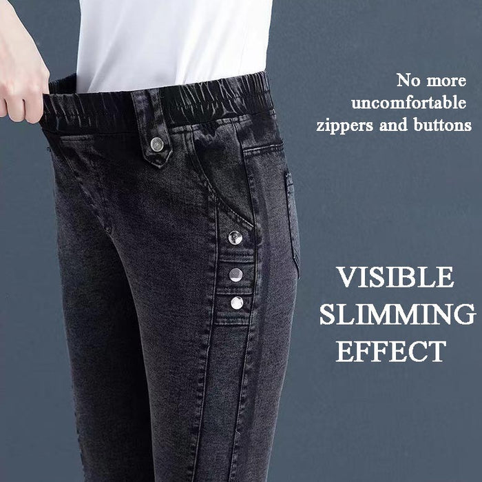 Jean skinny élastique en peluche chaude