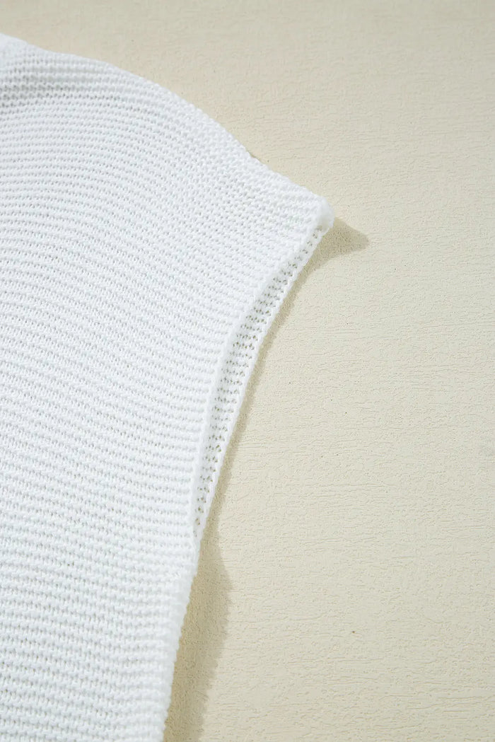 Jet Stream Solid Colour Sweater Tee with Side Slits - Sweaters & Cardigans/Short Sleeve