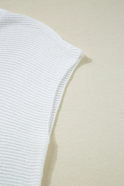 Jet Stream Solid Colour Sweater Tee with Side Slits - Sweaters & Cardigans/Short Sleeve