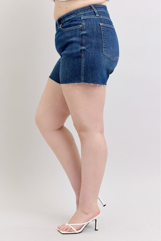 Judy Blue High Waist Criss-Cross Waistband Denim Shorts