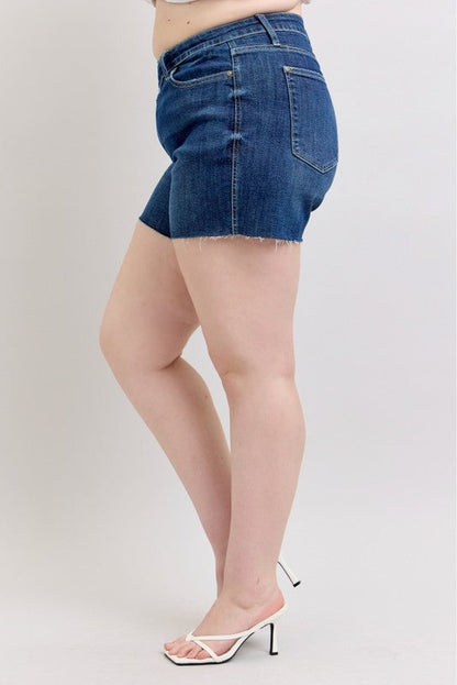 Judy Blue High Waist Criss-Cross Waistband Denim Shorts
