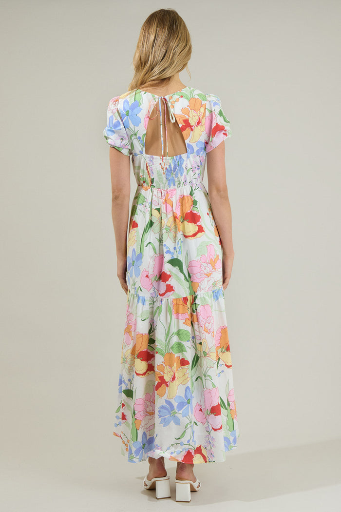 Juliet Floral Garden Becca Tiered Maxi Dress