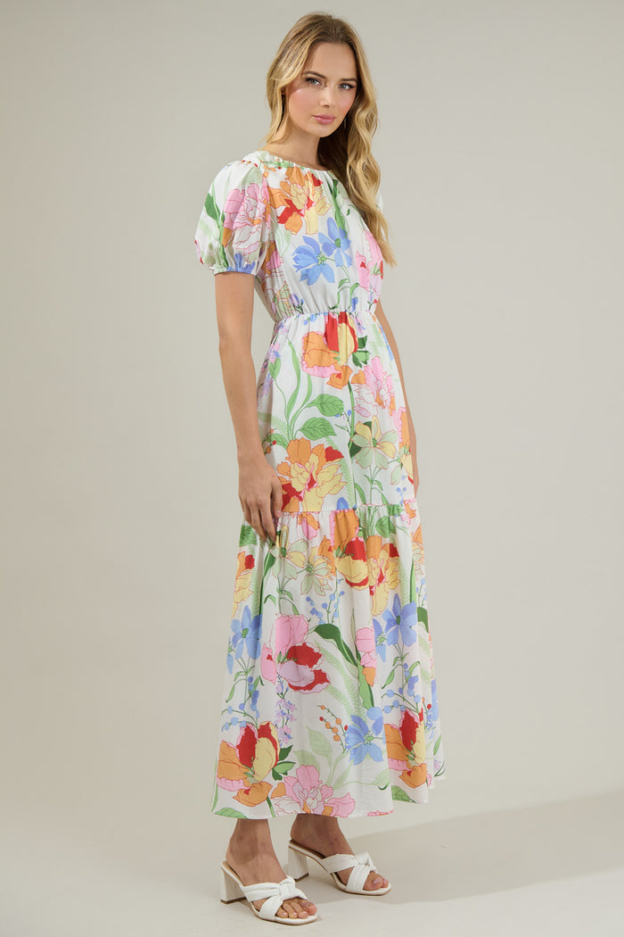 Juliet Floral Garden Becca Tiered Maxi Dress