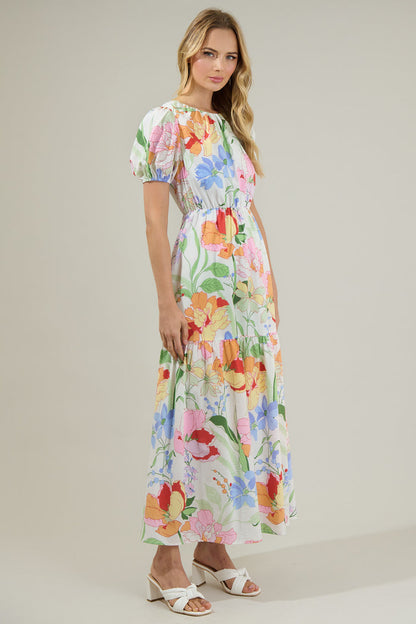 Juliet Floral Garden Becca Tiered Maxi Dress