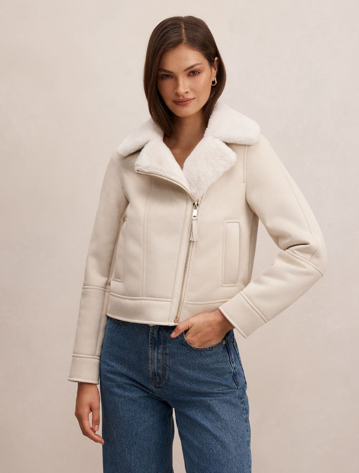 Juniper Aviator Jacket Cream Forever New