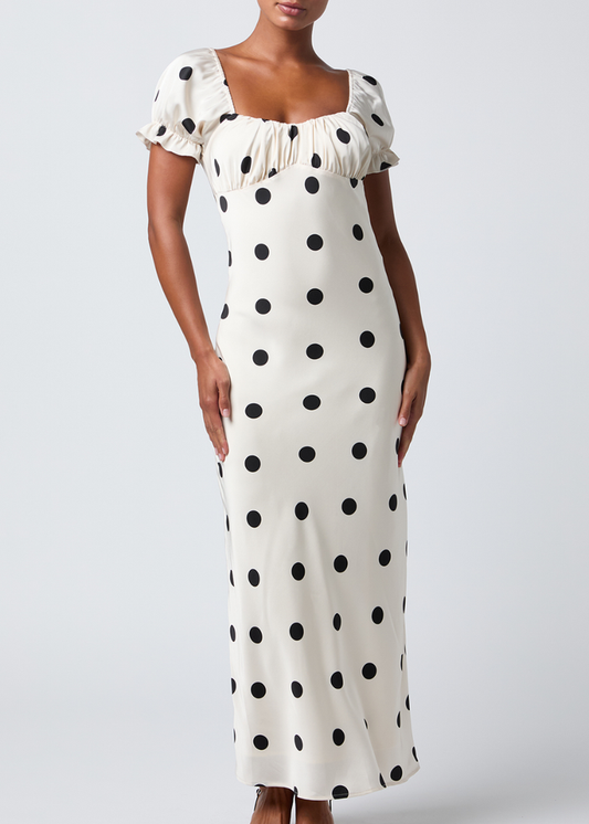 Keaton Puff Sleeve Maxi Dress - Ivory