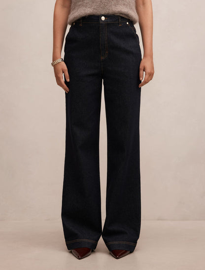 Kelly Wide Leg Jeans Dark Wash Forever New