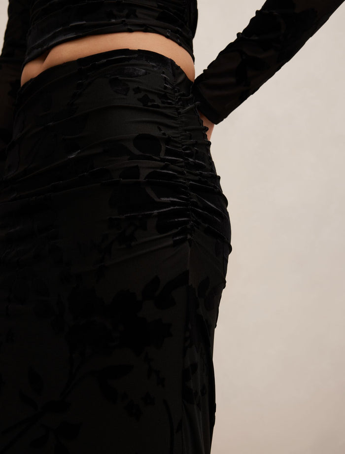 Kenzie Mesh Burn Out Skirt Forever New