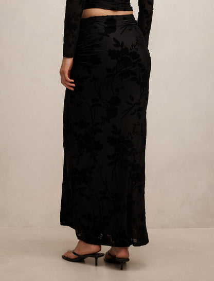Kenzie Mesh Burn Out Skirt Forever New