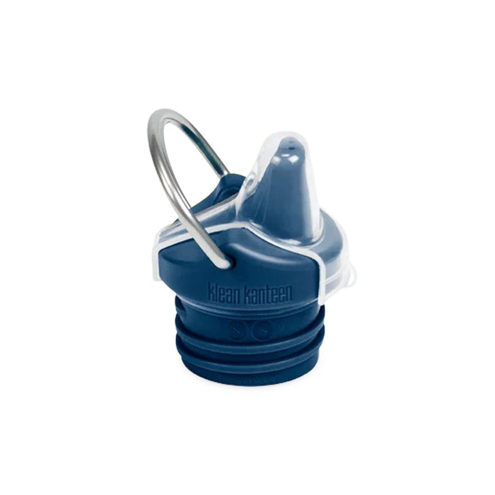 Studio shot on a white background of a Klean Kanteen replacement sippy cap in navy