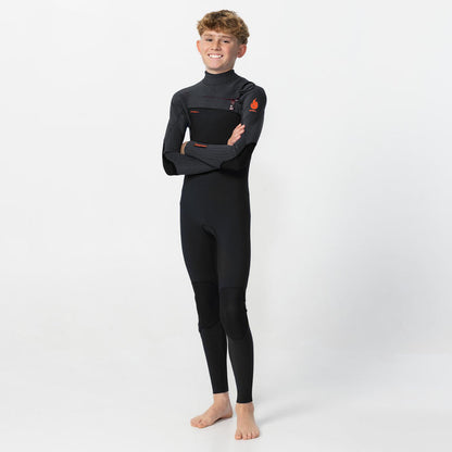 Kid's HyperFire 3/2mm Steamer Chest Zip - Black