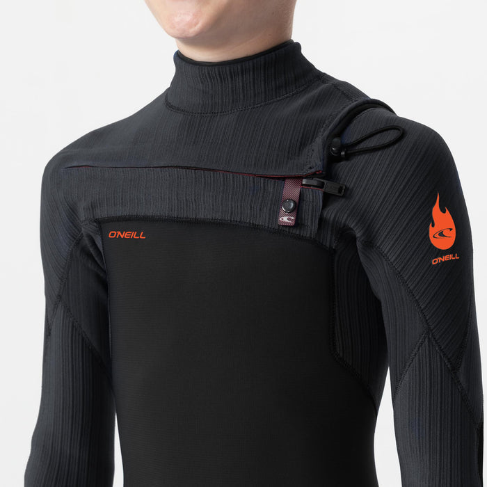 Kid's HyperFire 3/2mm Steamer Chest Zip - Black