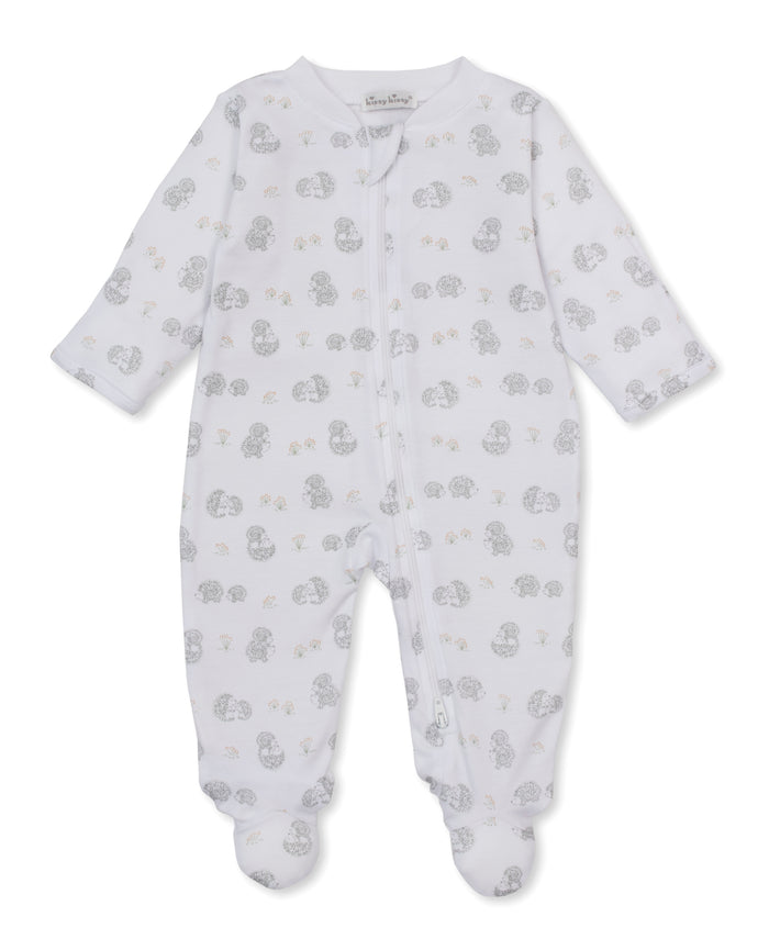 Kissy Kissy Printed Footie in Hedgehogs Little Woods