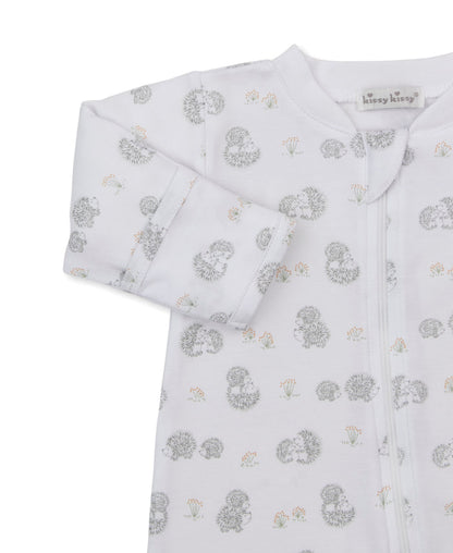 Kissy Kissy Printed Footie in Hedgehogs Little Woods