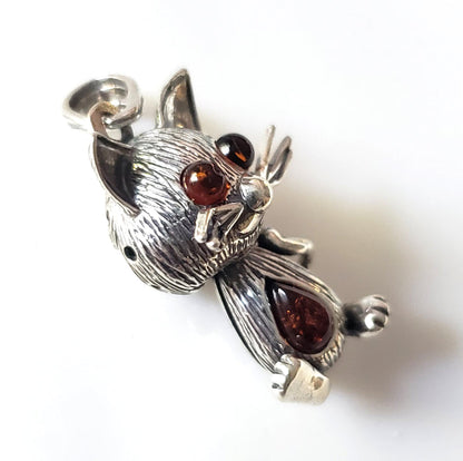 cat sterling silver necklace
