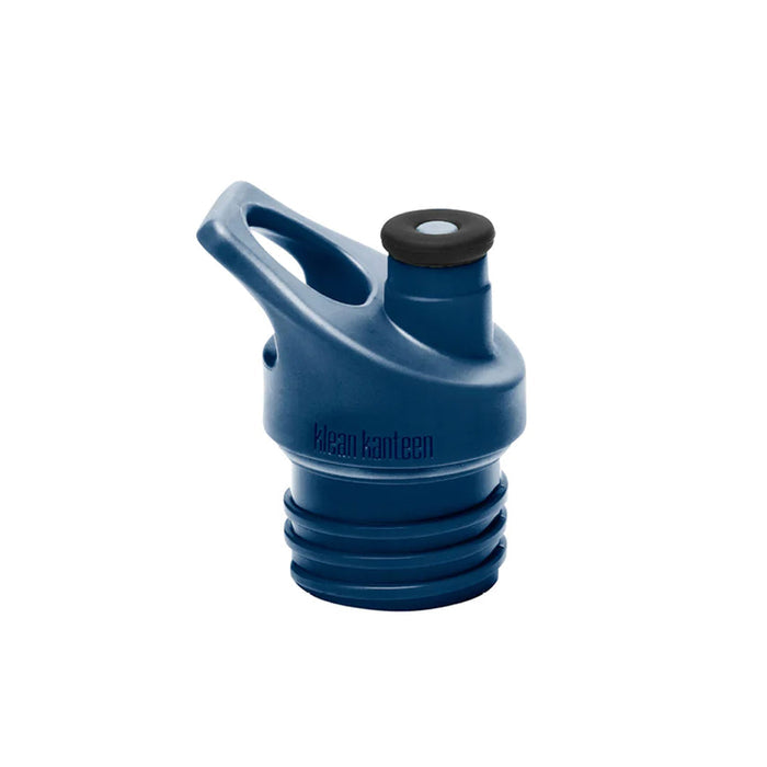 Klean Kanteen replacement sports cap side profile in navy colour on a white background
