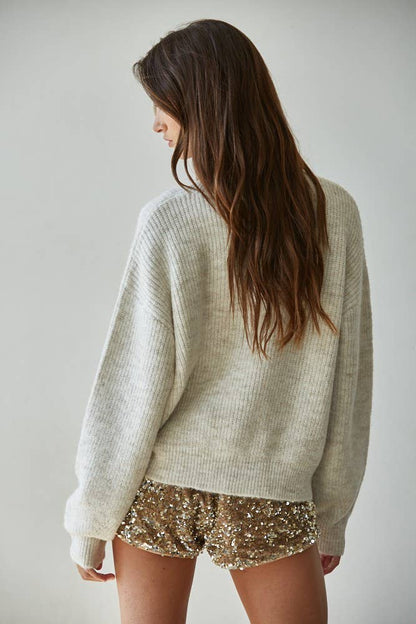 Knit Button Cardigan Oatmeal - Intimate Whispers