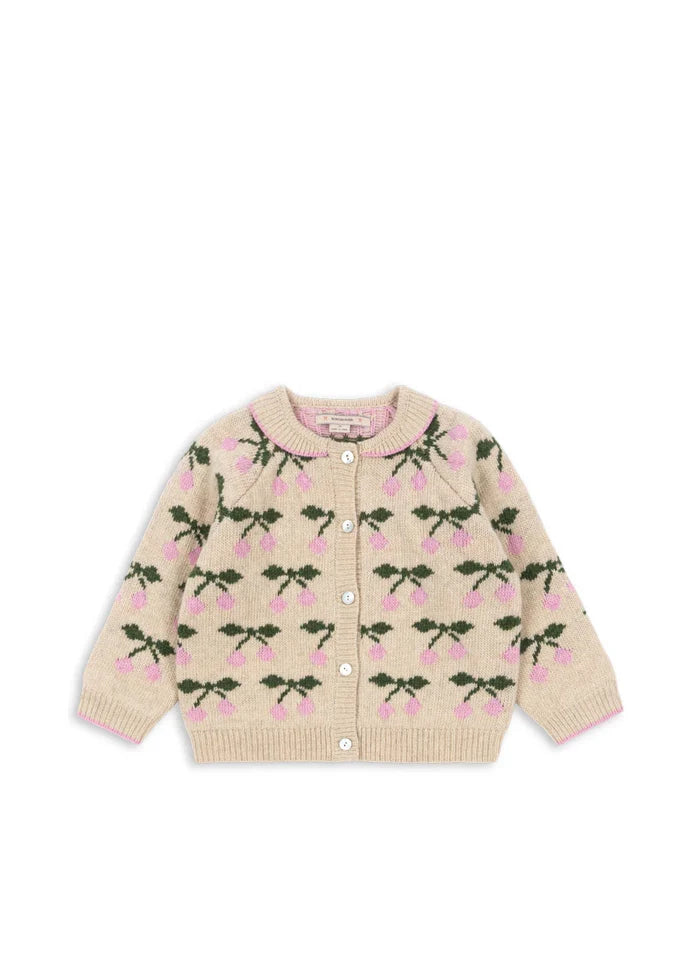 Konges Slojd Belou Collar Knit Cardigan in Cherry