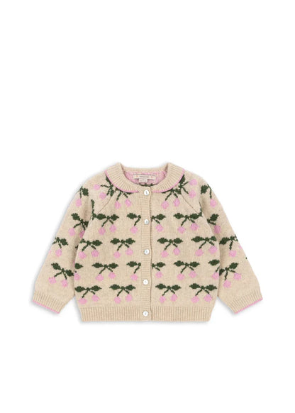 Konges Slojd Belou Collar Knit Cardigan in Cherry