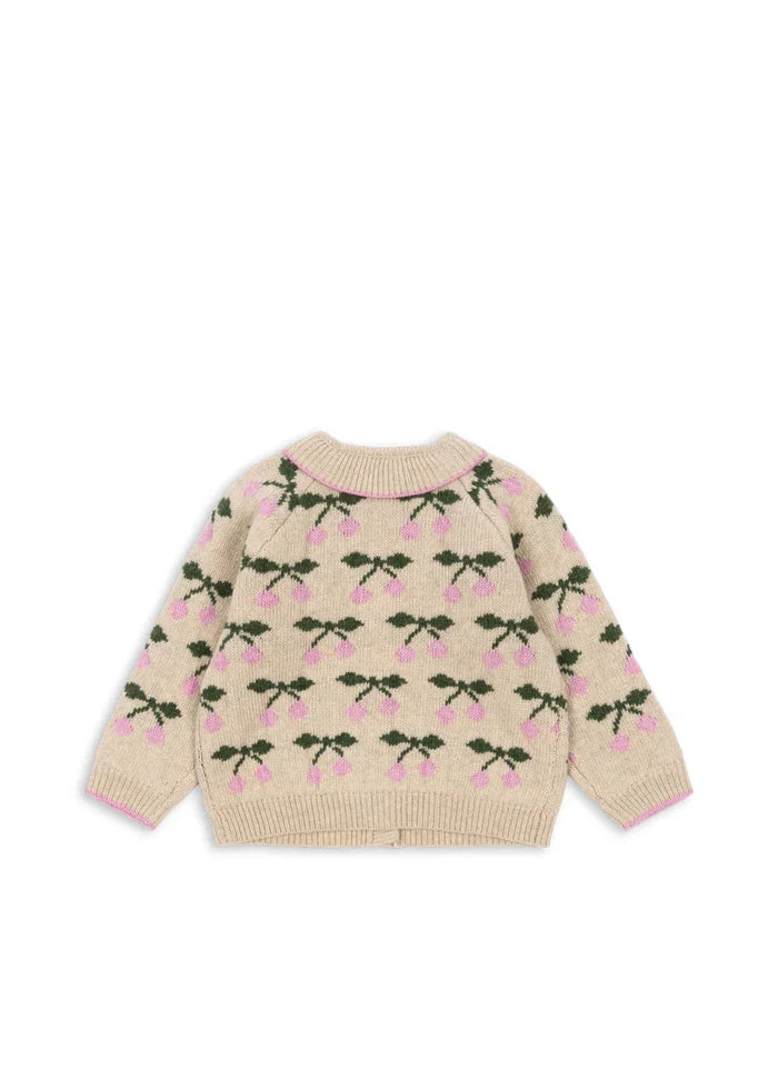 Konges Slojd Belou Collar Knit Cardigan in Cherry