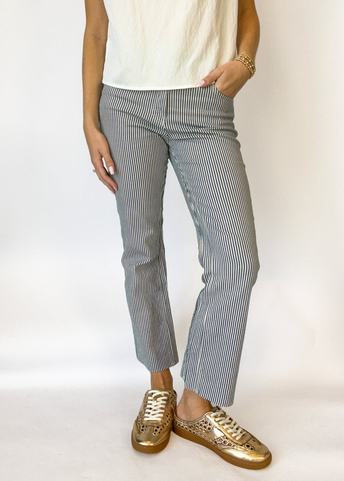 Kut From the Kloth Kelsey High Rise Ankle Flare Jeans - Navy/Ivory