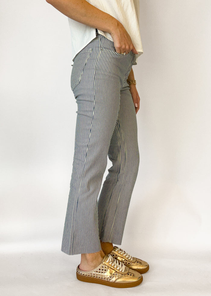 Kut From the Kloth Kelsey High Rise Ankle Flare Jeans - Navy/Ivory