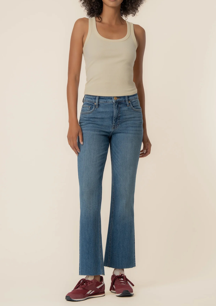 Kut From the Kloth Kelsey High Rise Ankle Flare Jeans - Wonderful w/ Med Wash