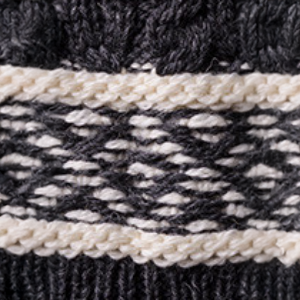 Ladies Fairisle Merino Wool Mittens - White/Charcoal #color_charcoal-white